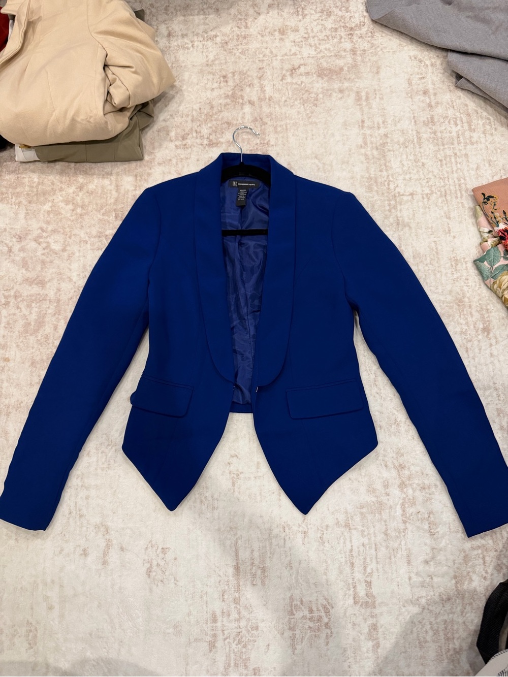 INC International Concepts Cobalt Blue Tailored Open-Front Blazer
